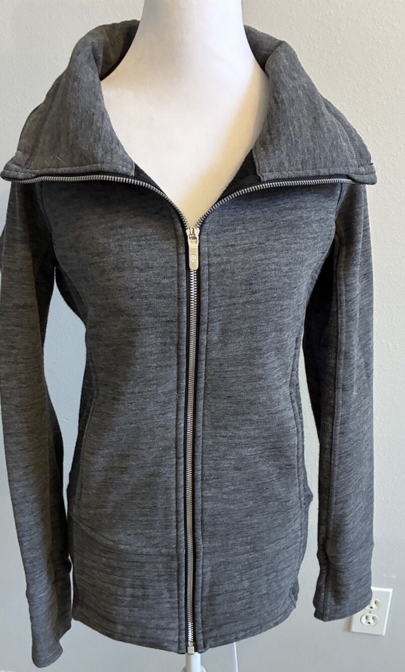 Lululemon Radiant Jacket II Gray Thumbholes High Neck Full Zip Heavy Warm Cozy 4